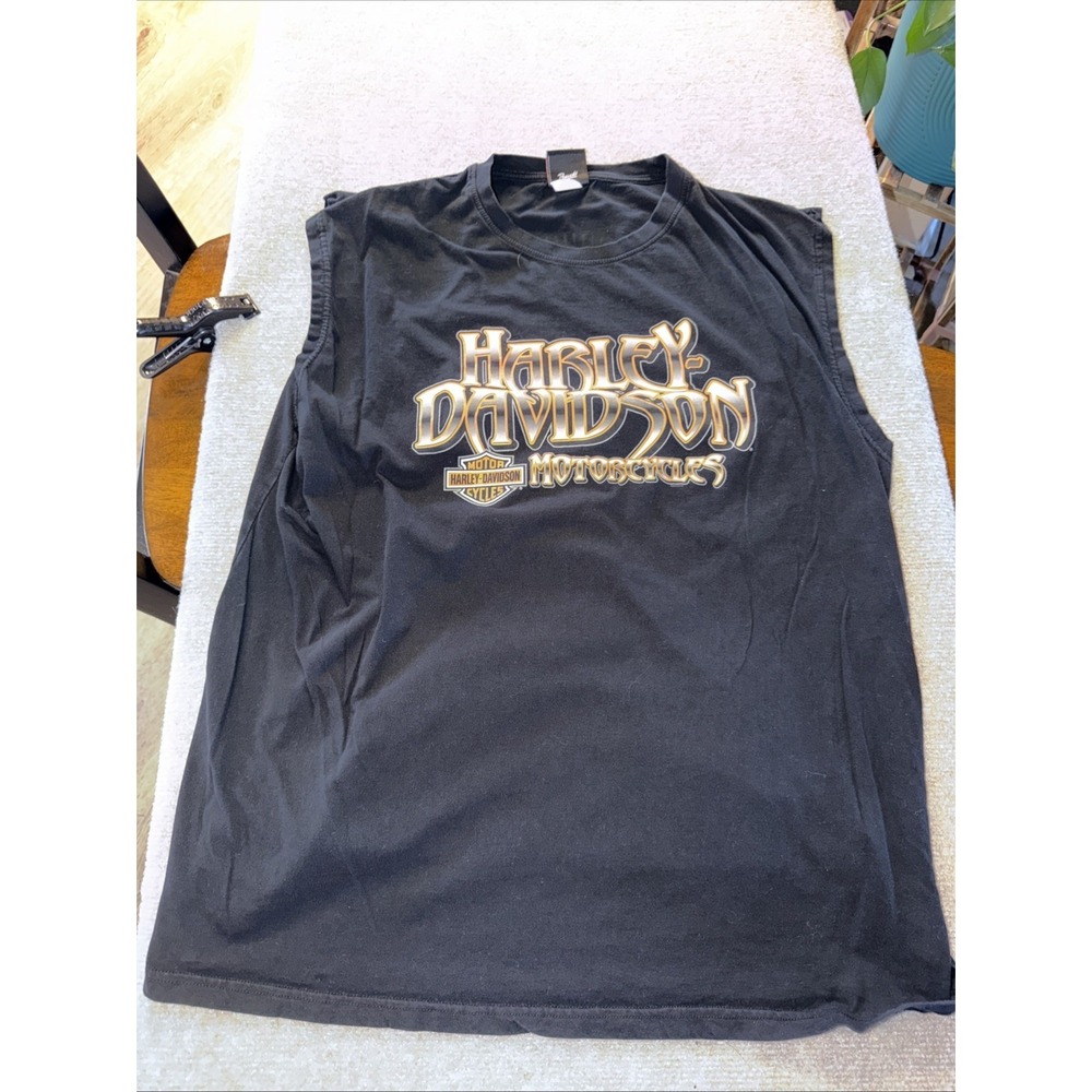 Harley-Davidson Loma Linda CA Graphic Bar & Shield Black Sleeveless T-Shirt XL